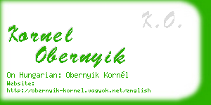 kornel obernyik business card